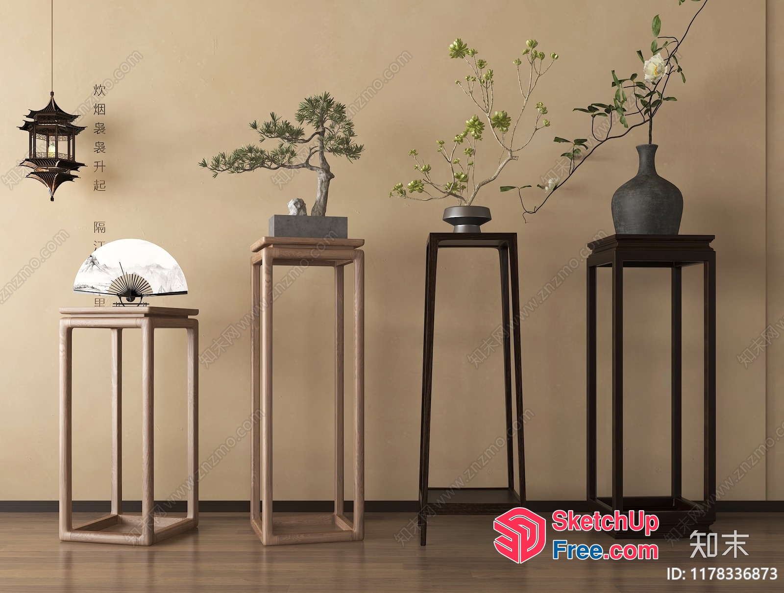 Japanese-Inspired Minimalist Decor Collection 3D SketchUp File