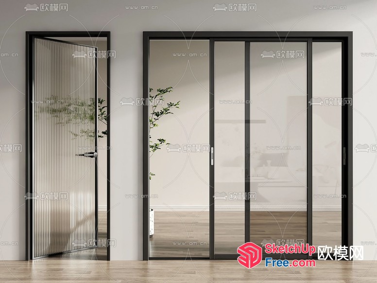 Glass Curtain Wall And Doors 3D SketchUp File