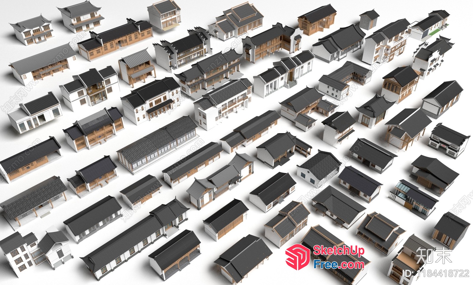 Asian Architectural Model Collection 3D SketchUp File