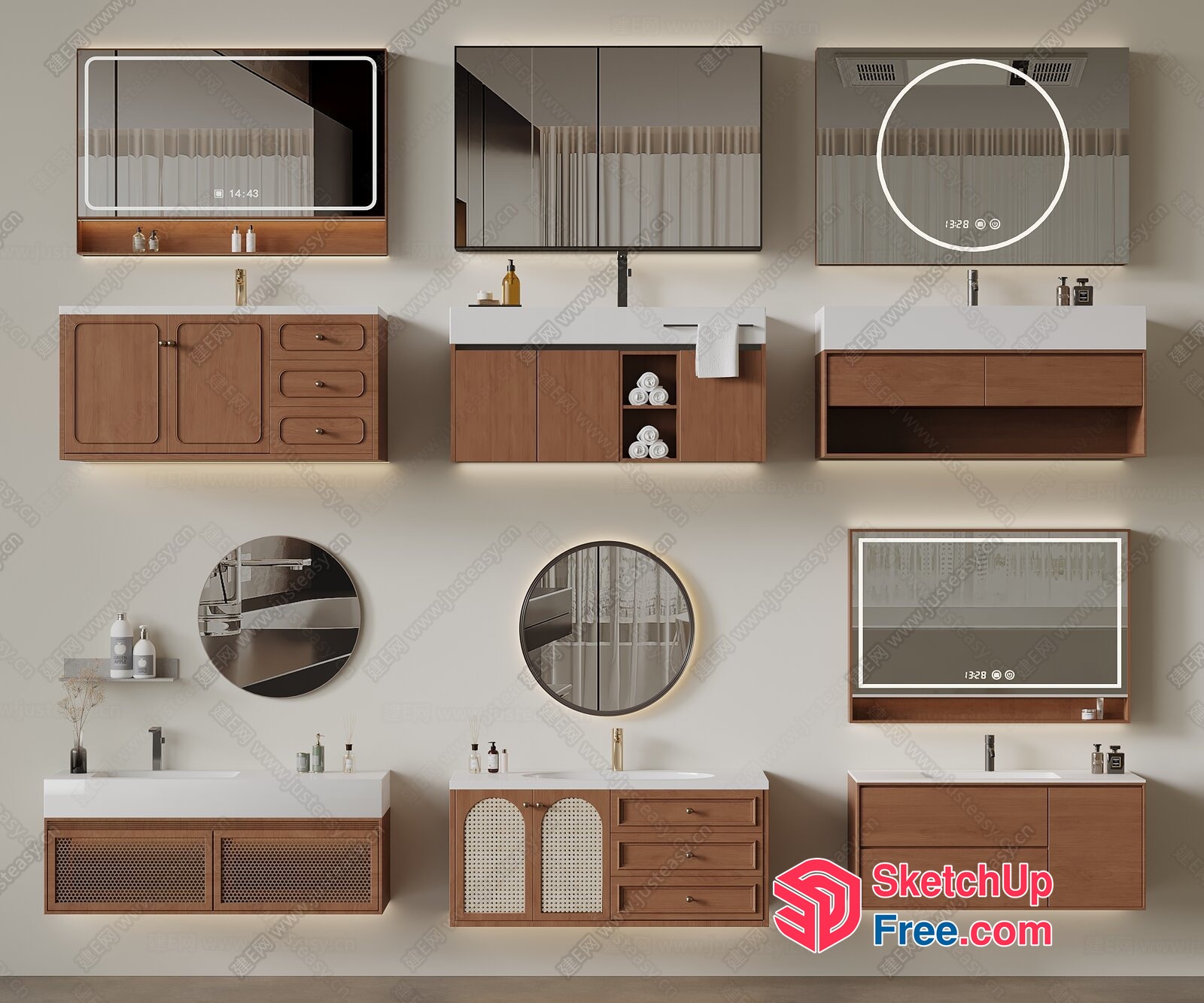 Modern Bathroom Vanity With Led Light 3D SketchUp File