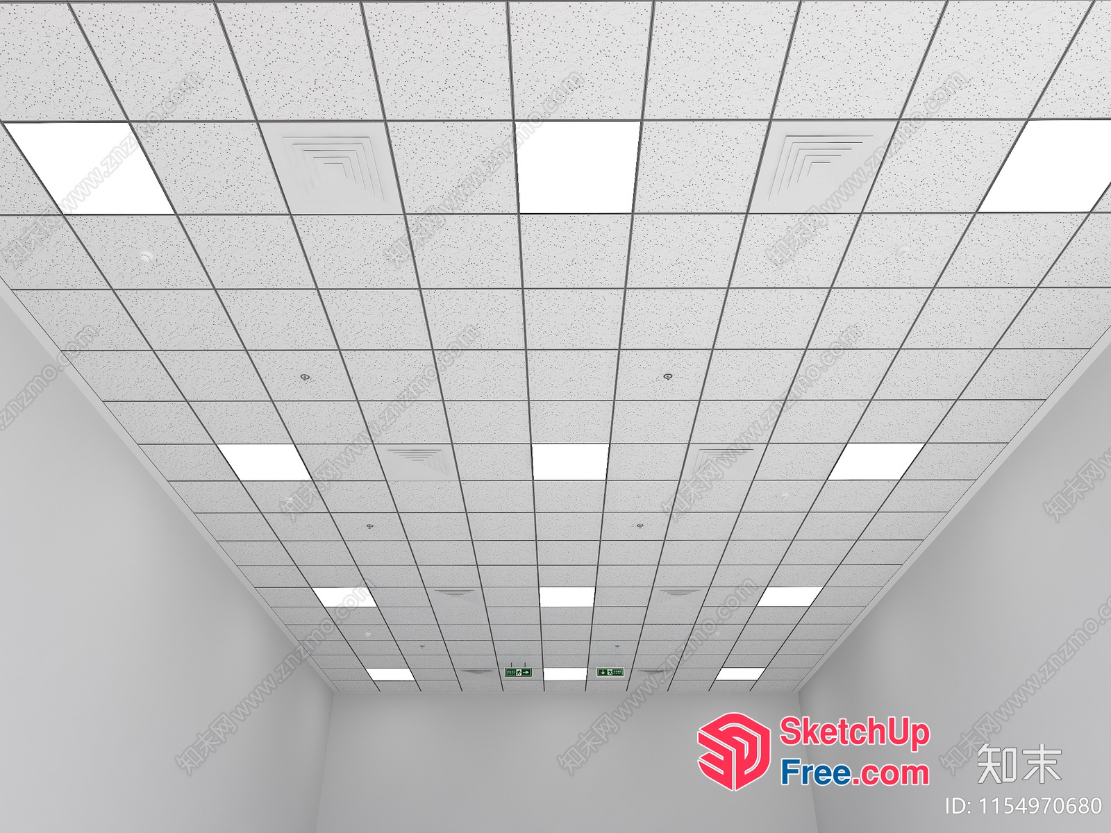 Commercial Office Building Ceiling 3D SketchUp File
