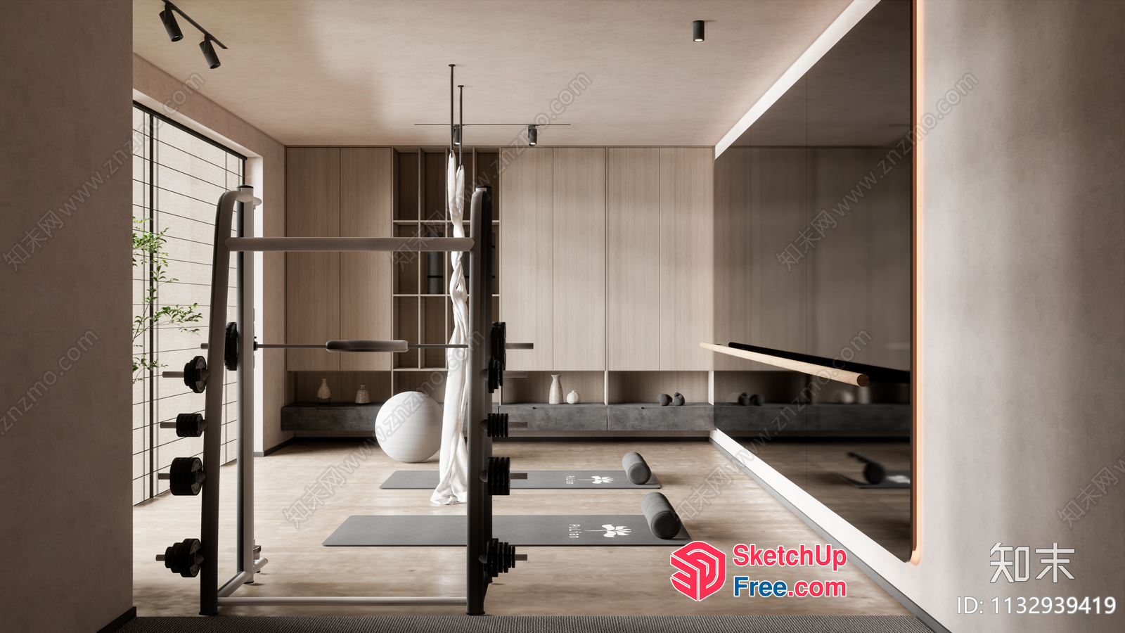 Modern Gym Interior With Elegant Decor 3D SketchUp File
