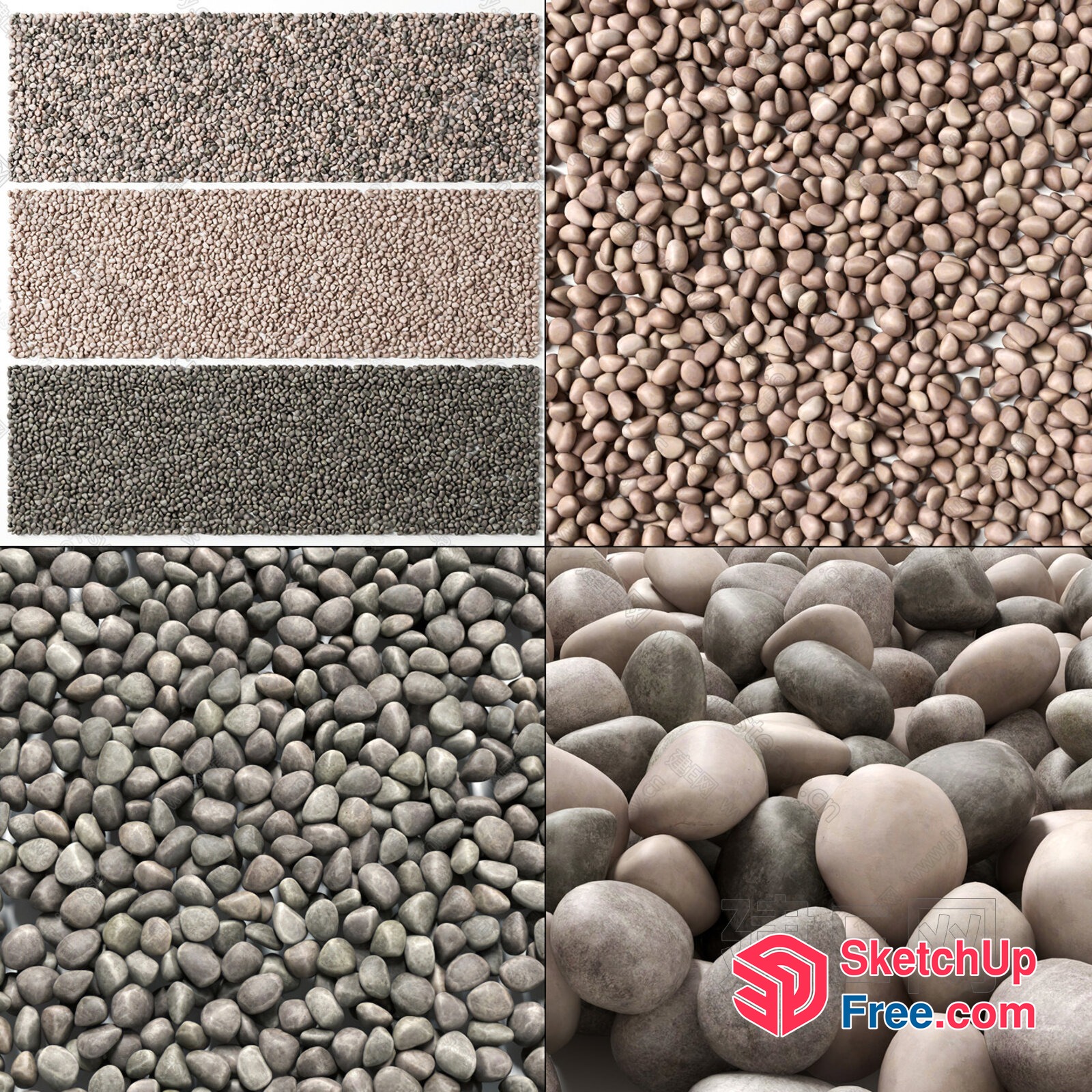 Pebble Stones Collection 3D SketchUp File