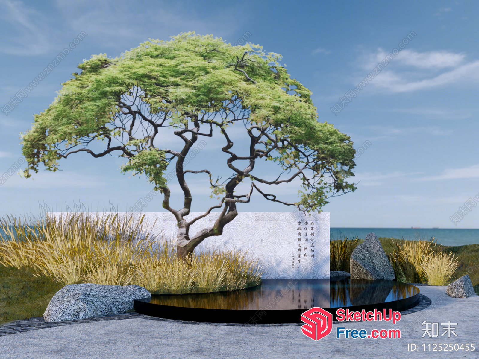 Serene Japanese-Inspired Landscape 3D SketchUp File