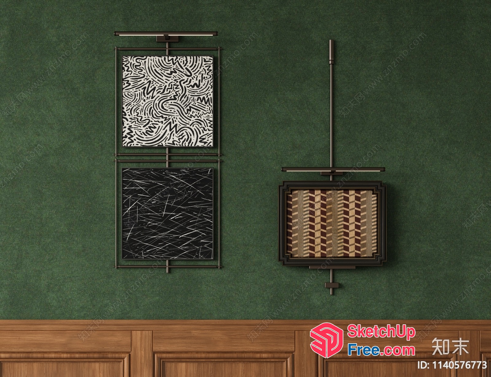Modern Wall Decor Collection With Geometric Patterns 3D SketchUp File
