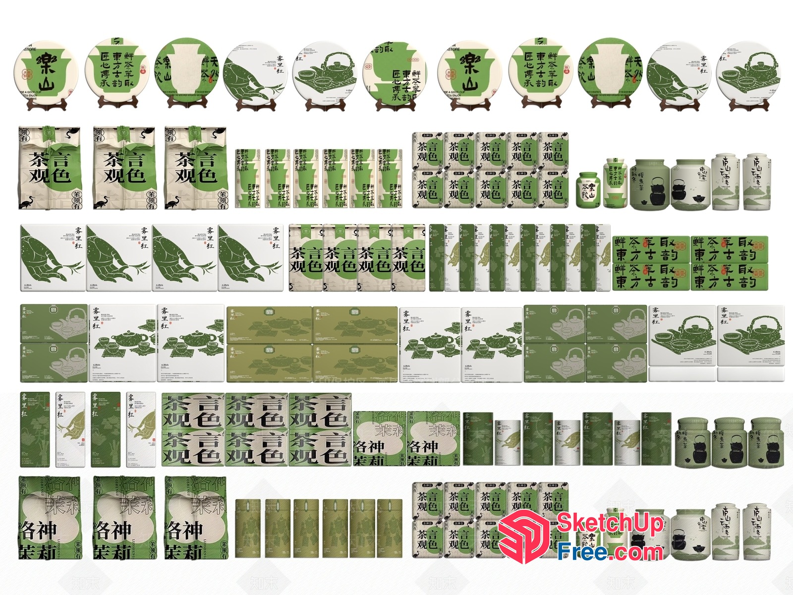 Japanese Style Green Tea Decor 3D SketchUp File