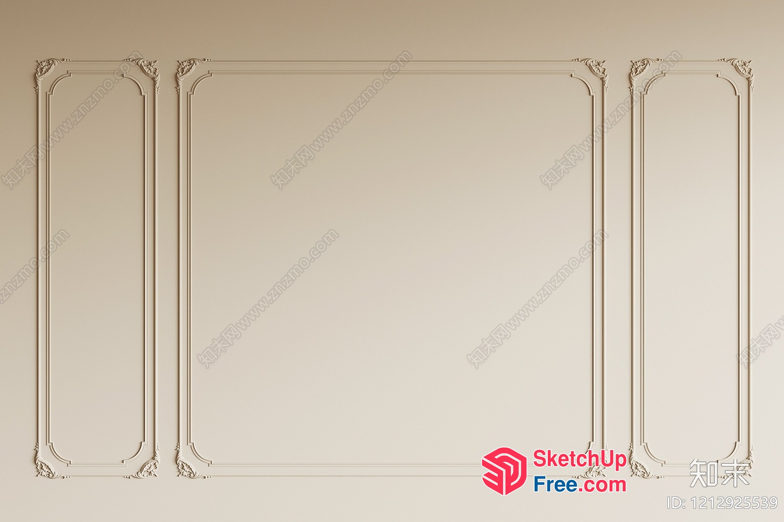 Ornate Wall Paneling 3D SketchUp File
