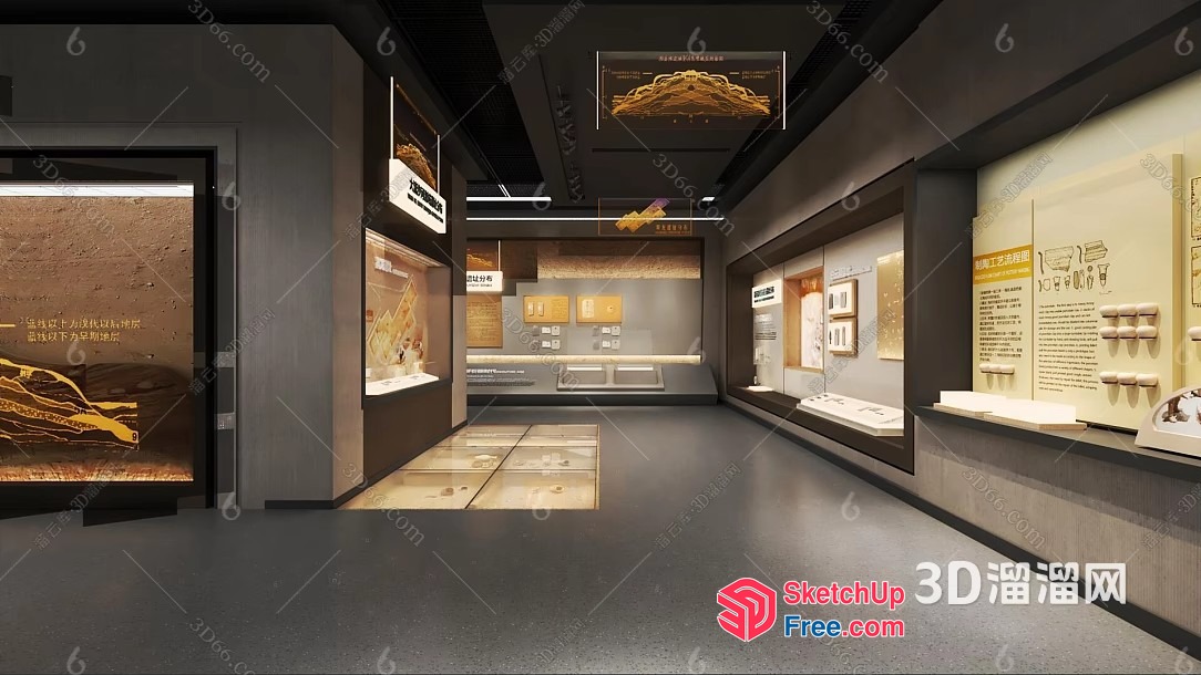 Modern Museum Exhibit Space 3D SketchUp File