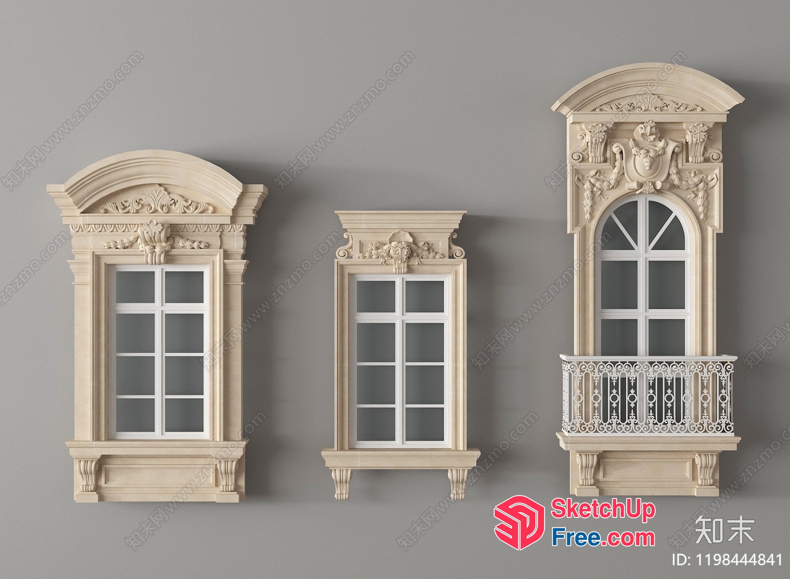 Elegant Window Decor With Intricate Carvings 3D SketchUp File