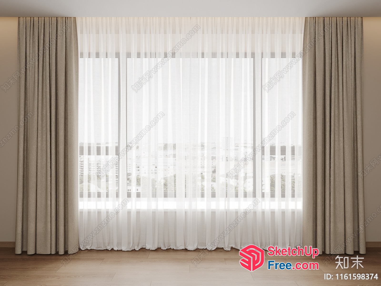 Elegant And Modern Window Treatment 3D SketchUp File