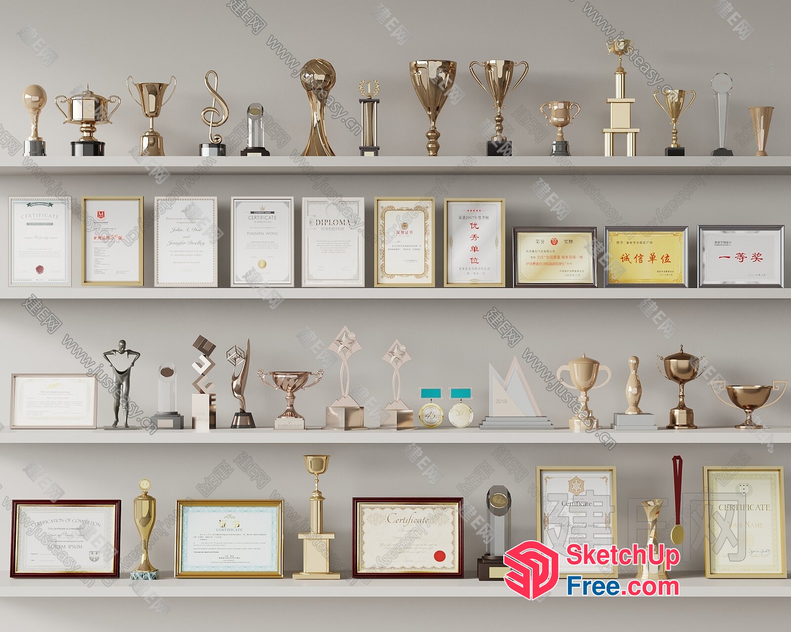Aesthetic Trophy Collection 3D SketchUp File