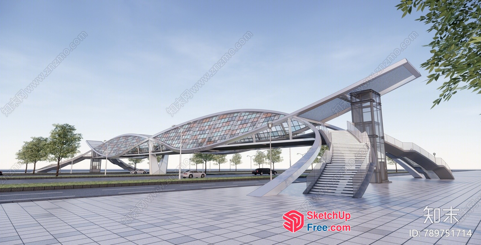 Modern Glass And Metal Structure 3D SketchUp File