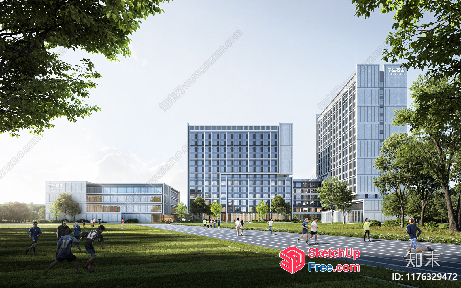 Modern Urban Park With Running Track And Children'S Play Area 3D SketchUp File