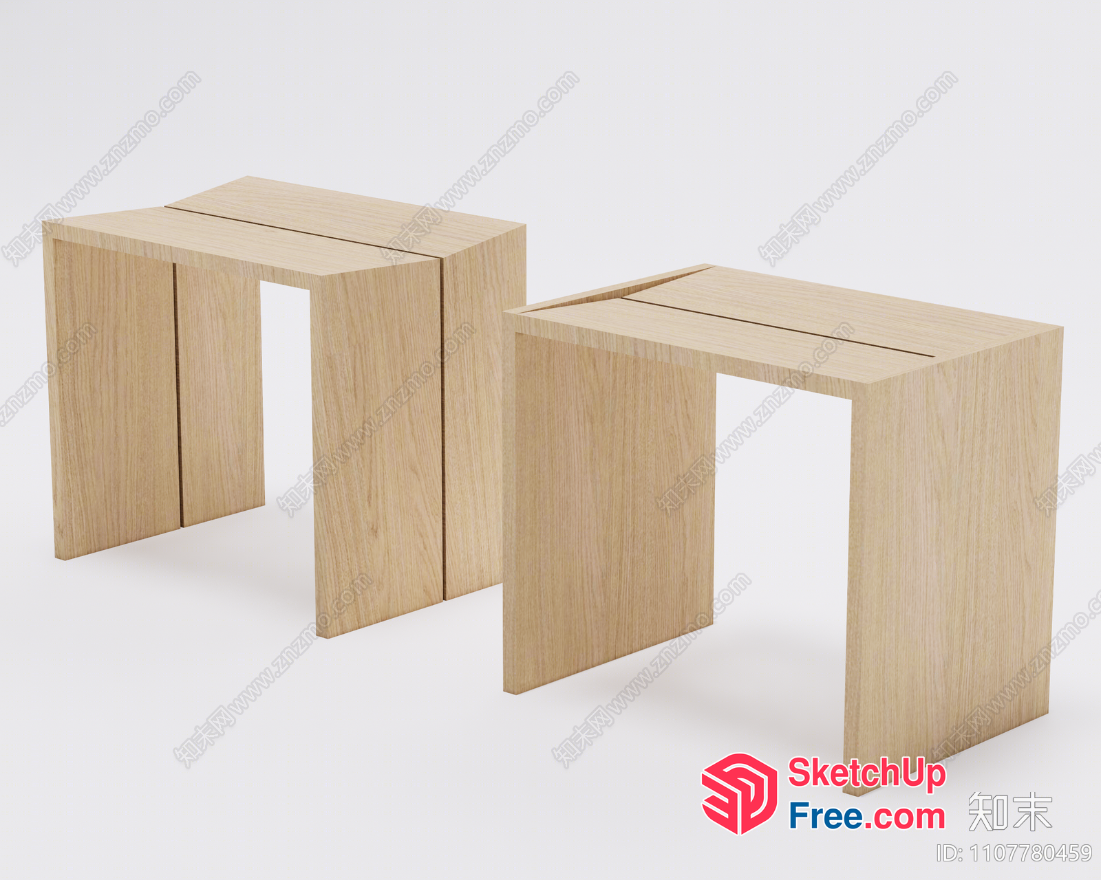 Modern Minimalist Wooden Furniture 3D SketchUp File