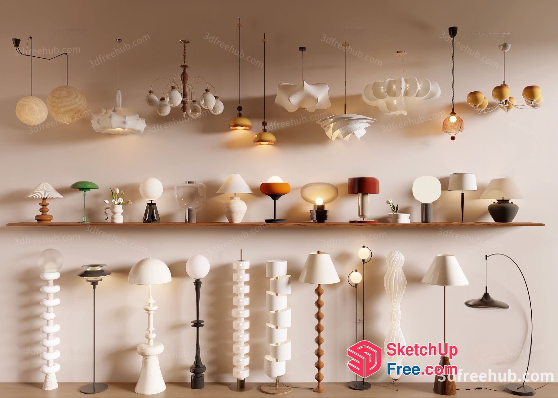Elegant Lighting Fixtures For Modern Spaces 3D SketchUp File