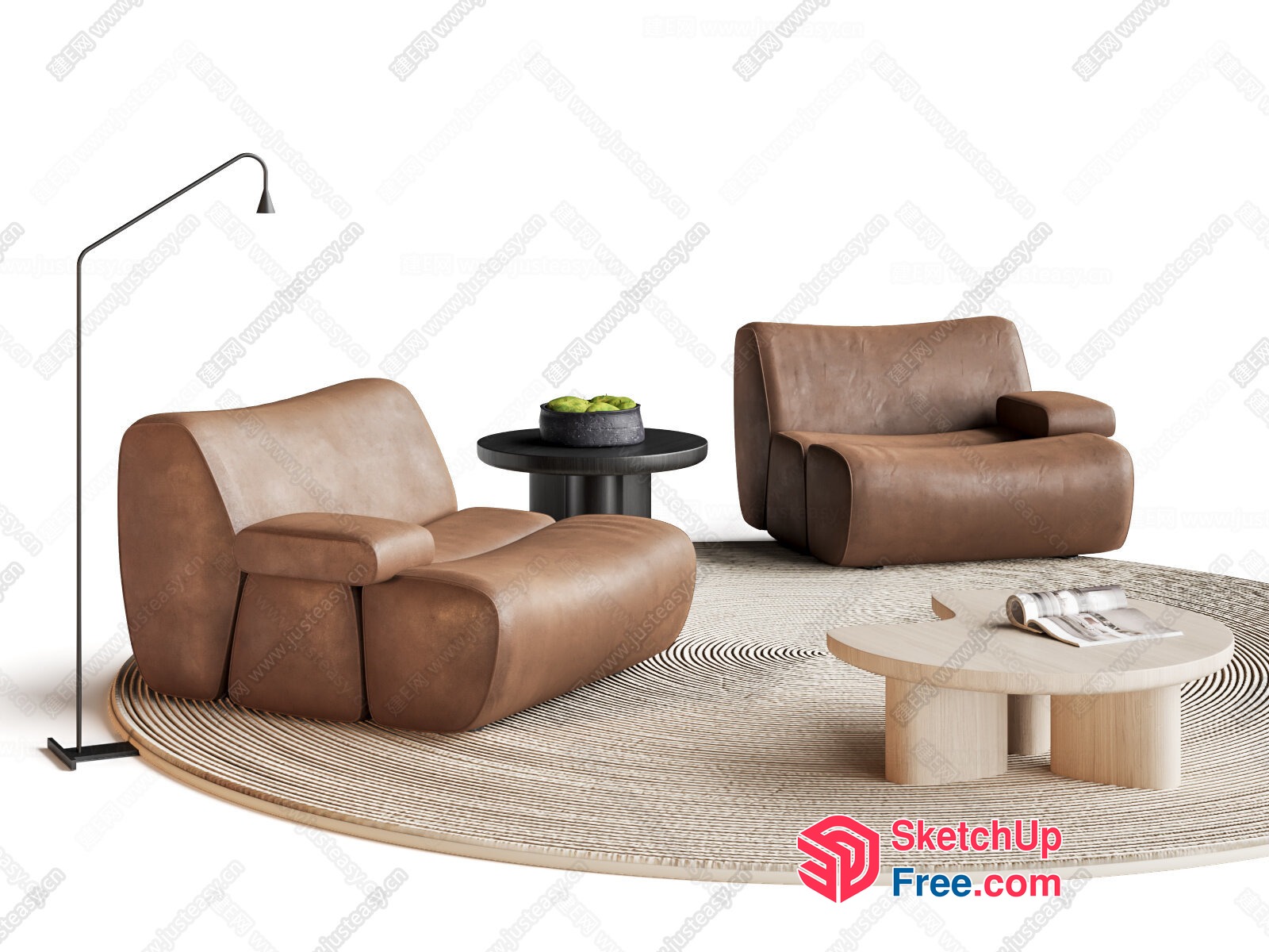 Modern Minimalist Living Room Furniture 3D SketchUp File