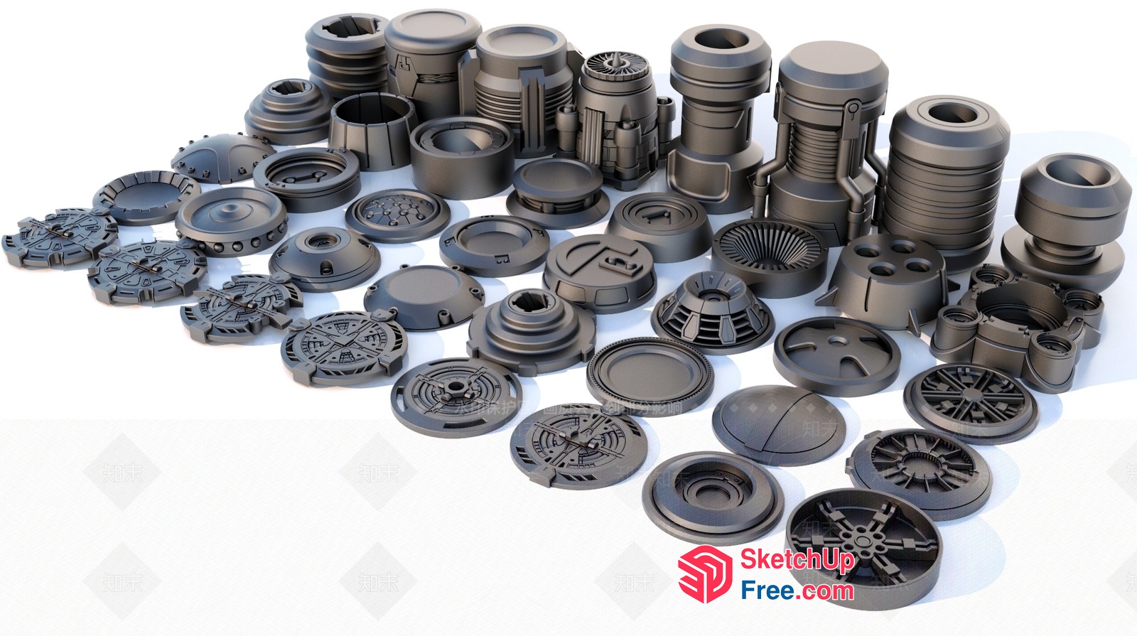 Industrial Style Decorative Objects 3D SketchUp File