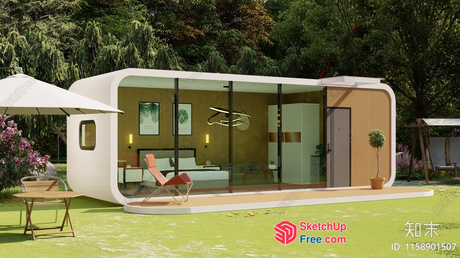 Modern Minimalist Villa Exterior 3D SketchUp File