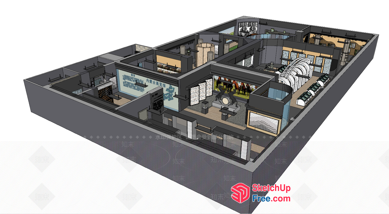 3D Model Of A Modern Office Building 3D SketchUp File