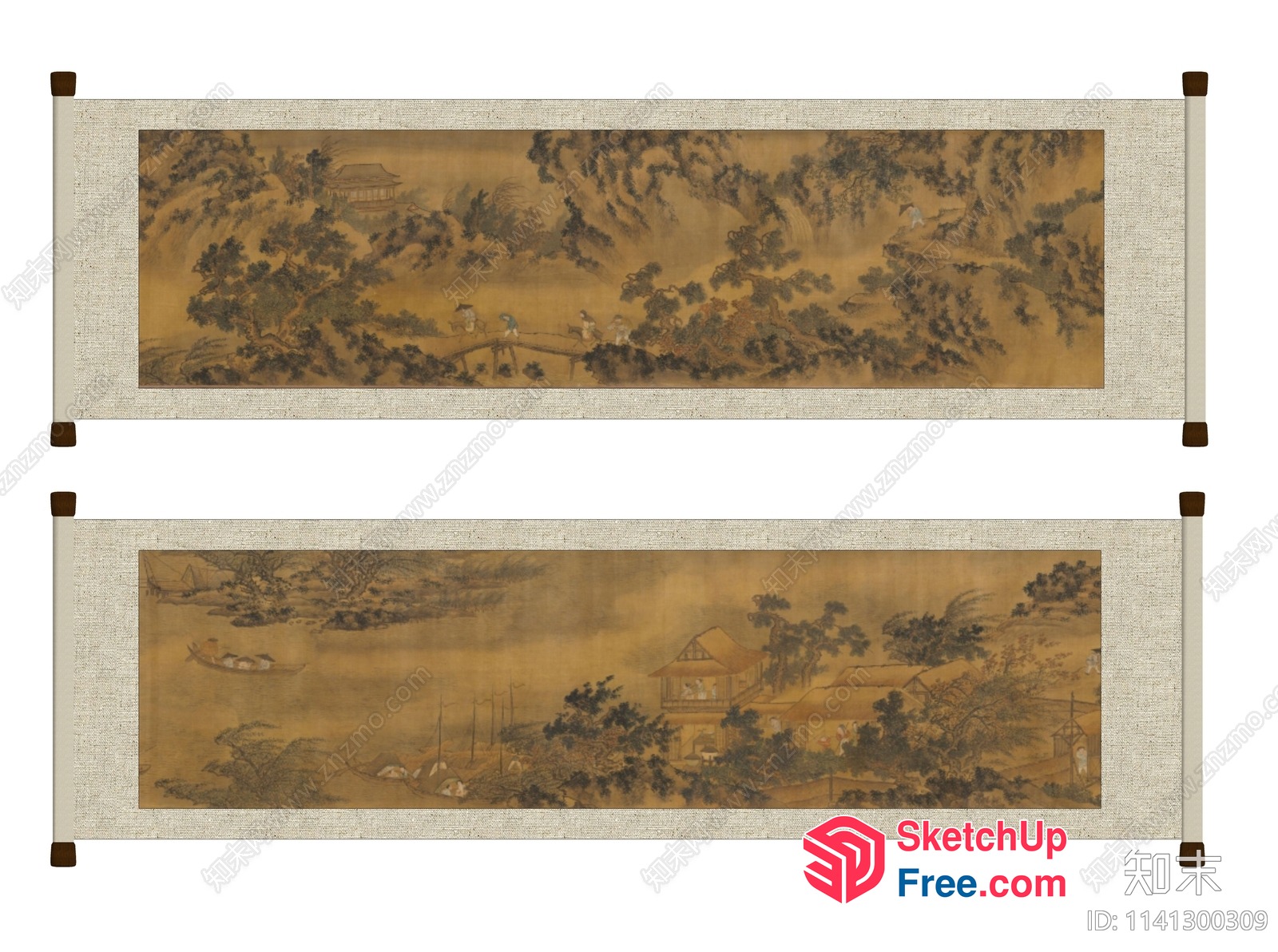 Oriental Landscape Artwork 3D SketchUp File