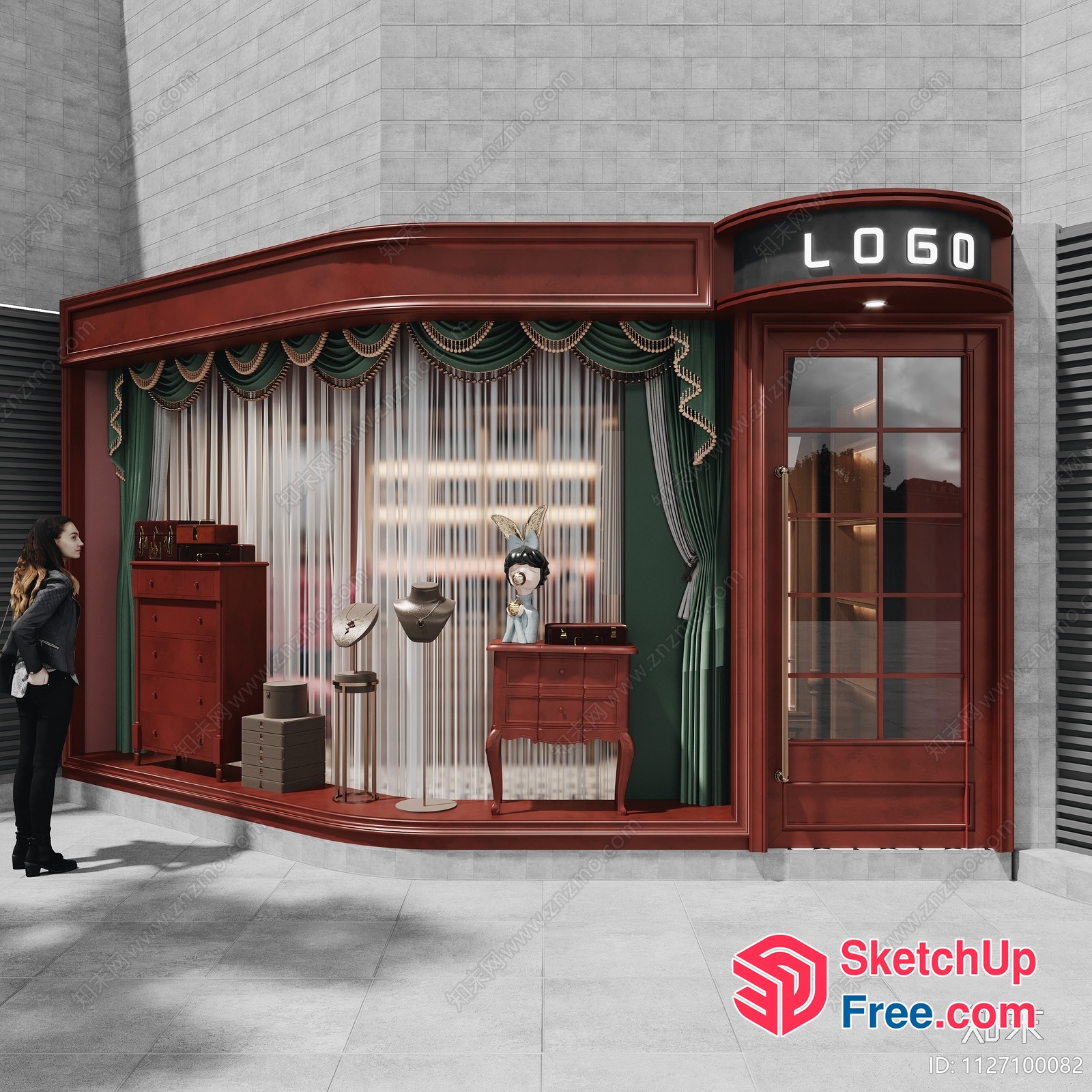 Boutique Jewelry Store Interior 3D SketchUp File