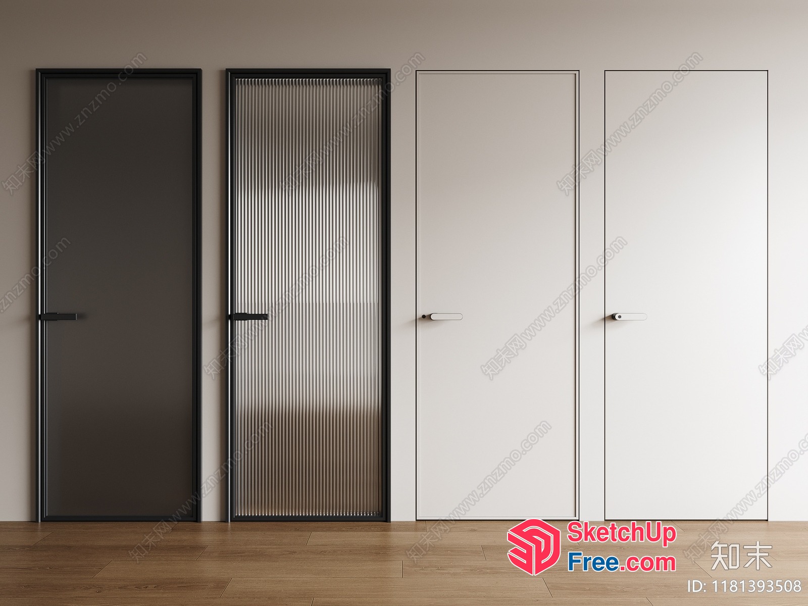 Modern Doors In Neutral Tones 3D SketchUp File