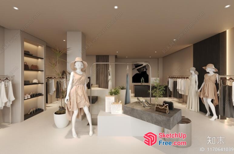 Fashionable Modern Retail Interior 3D SketchUp File
