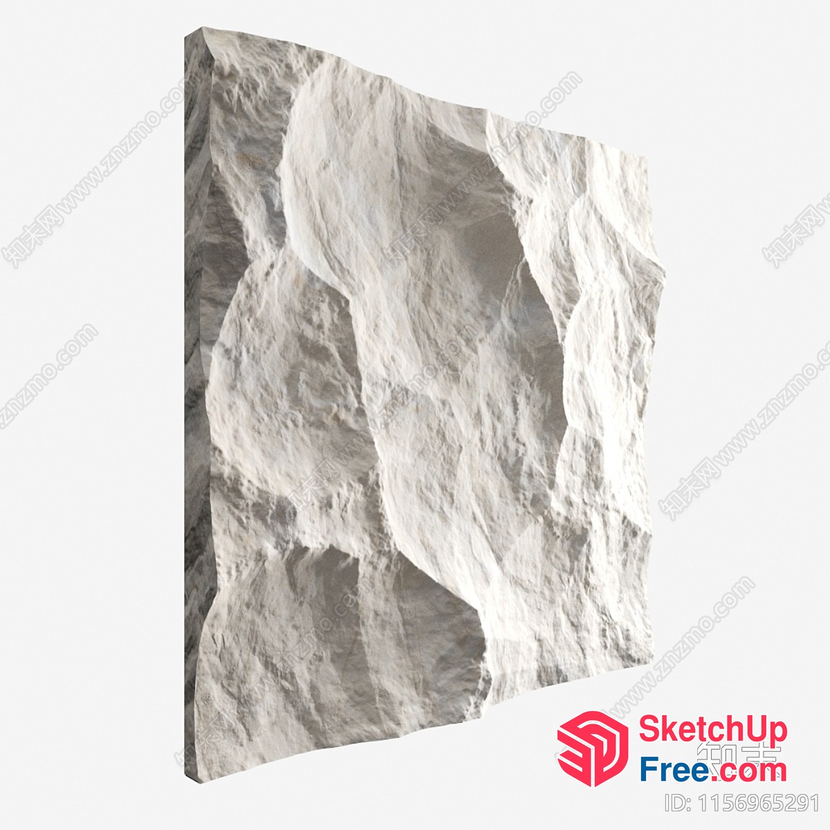 3D Textured White Stone Wall 3D SketchUp File