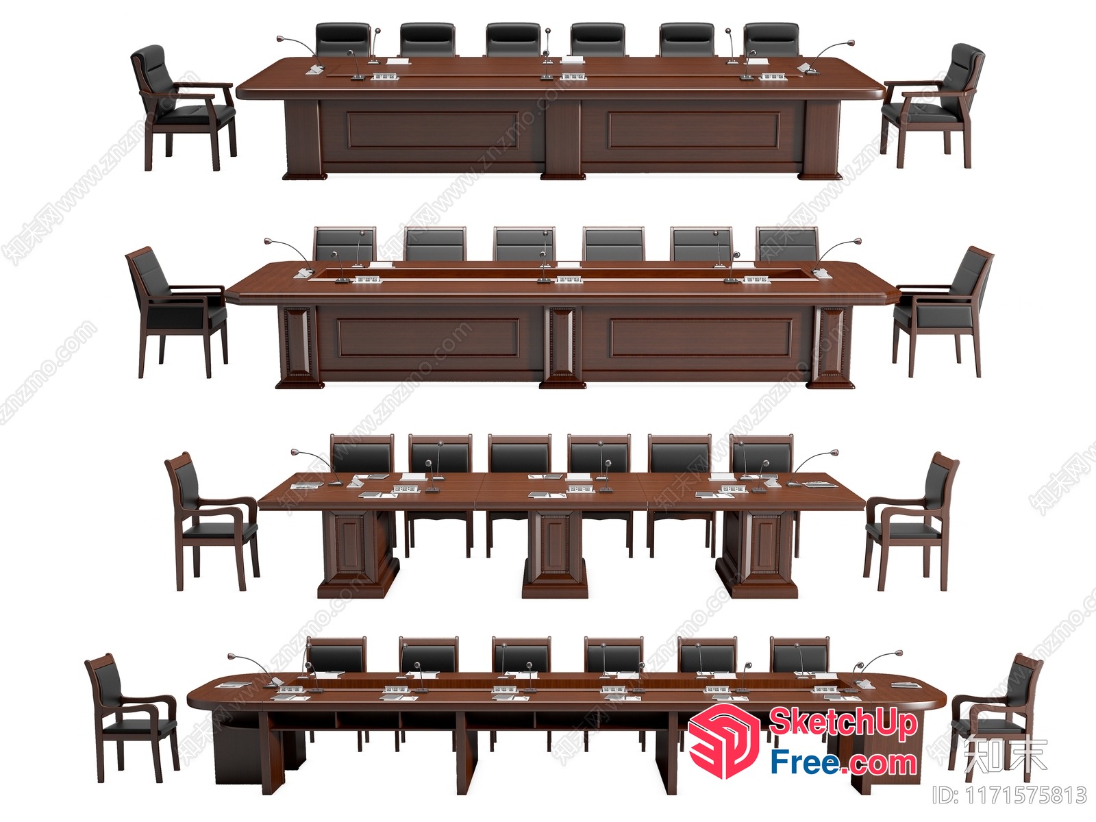 Conference Room Furniture Arrangement 3D SketchUp File