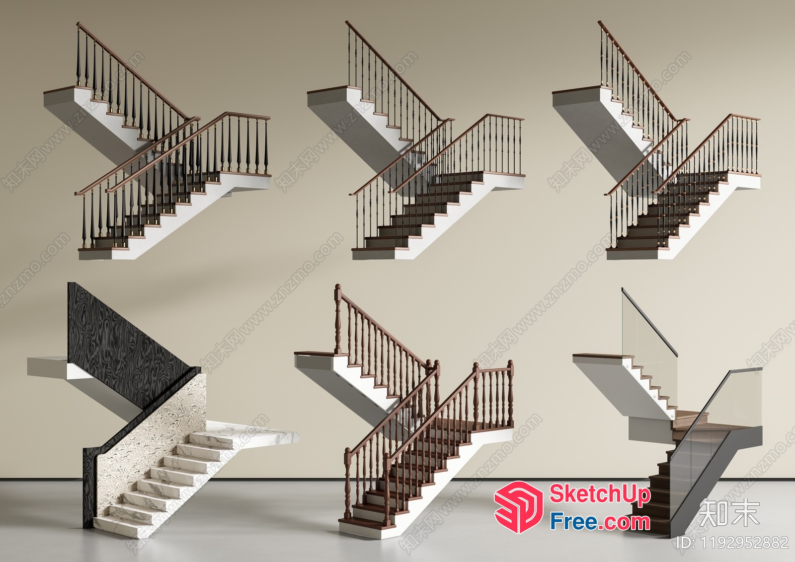 Staircase Designs In Various Styles 3D SketchUp File