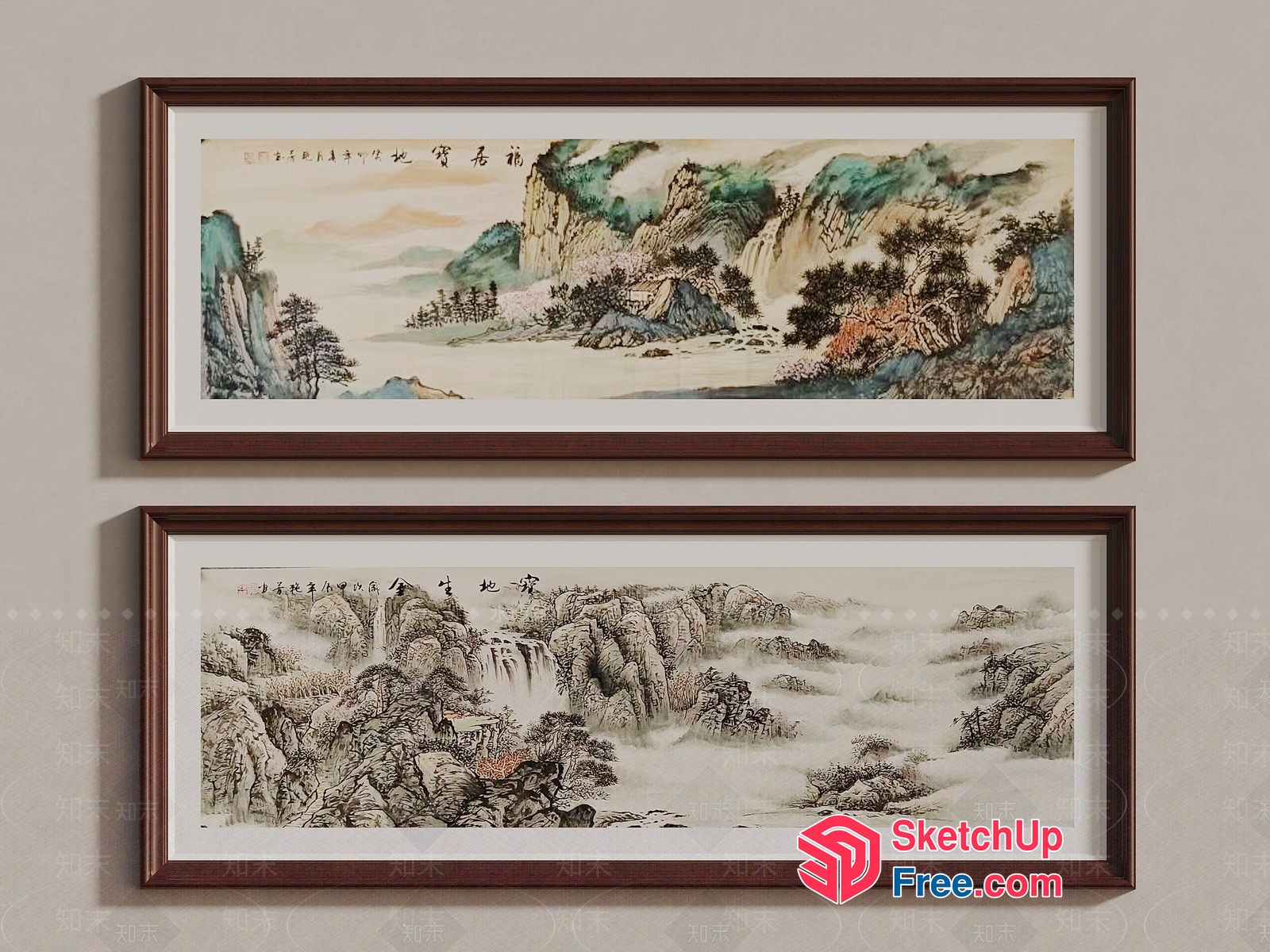 Elegant Chinese Landscape Paintings 3D SketchUp File