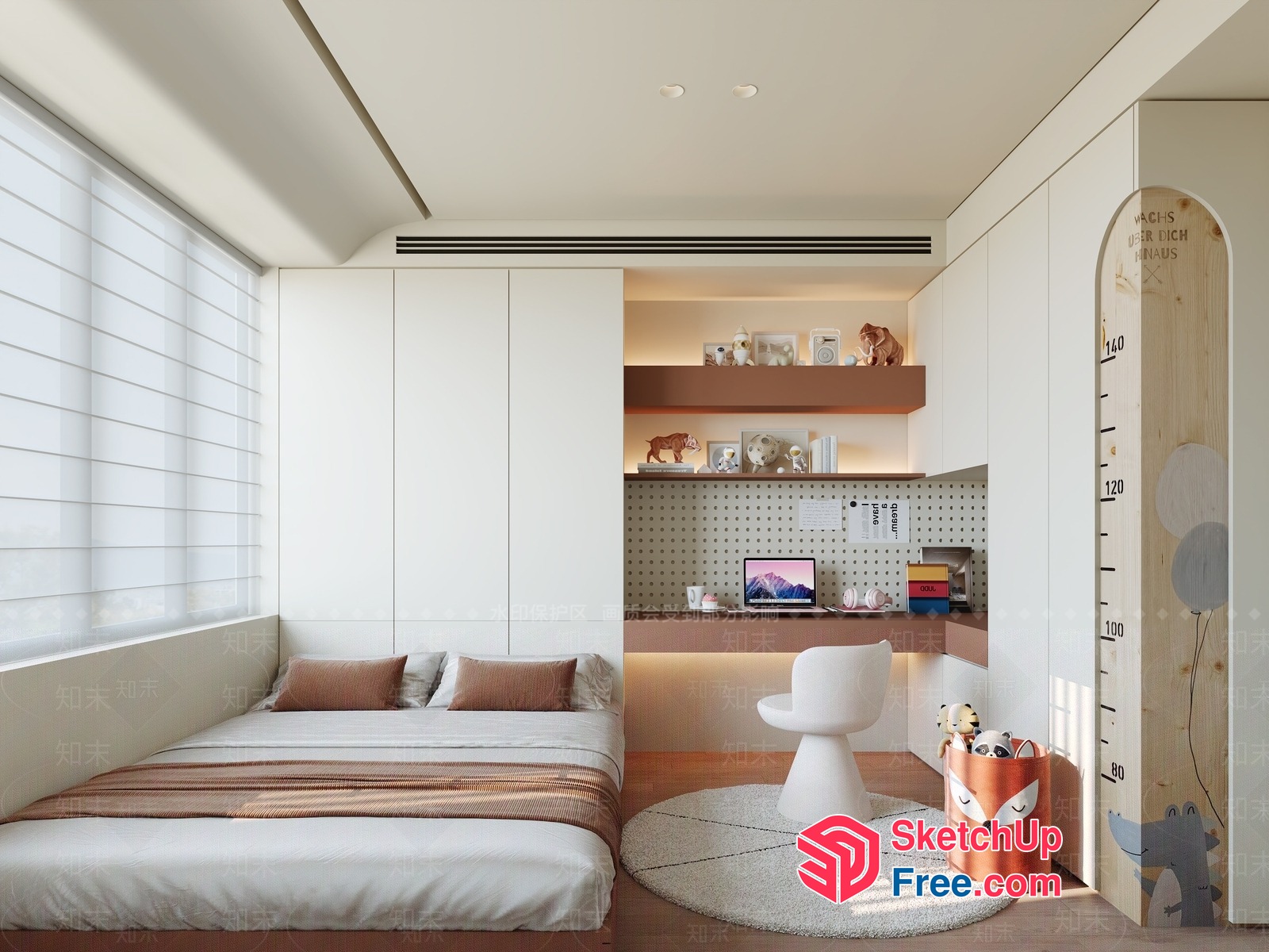 Modern Minimalist Children'S Bedroom Interior 3D SketchUp File