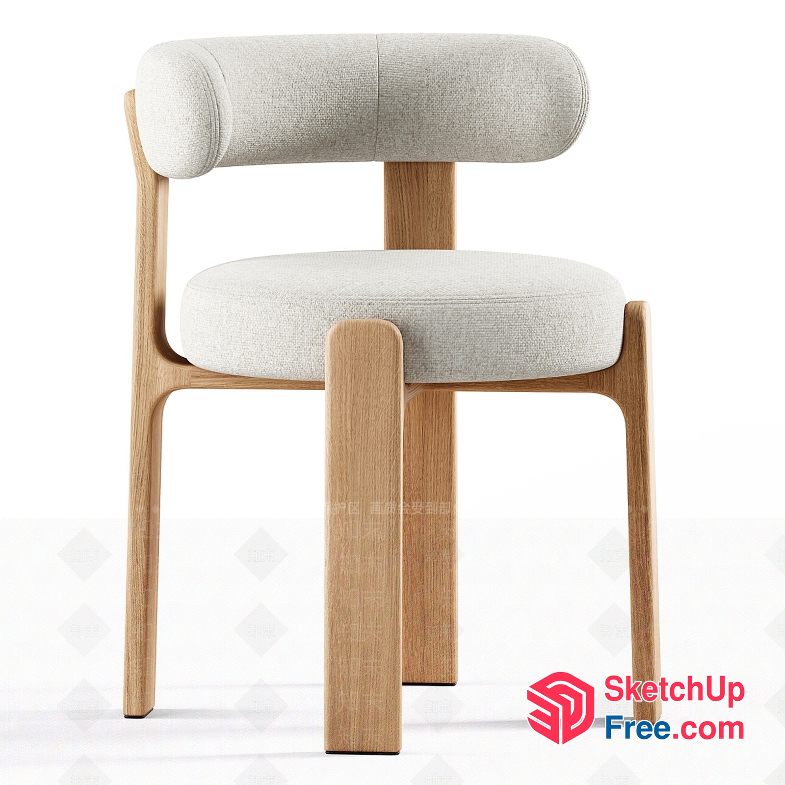 Modern Minimalist Wood Chair 3D SketchUp File