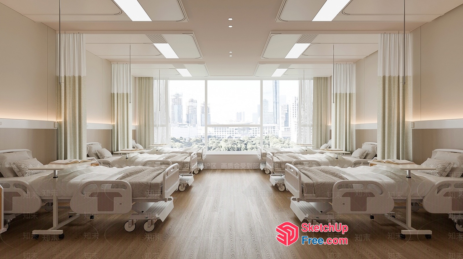 Modern Hospital Room Interior 3D SketchUp File