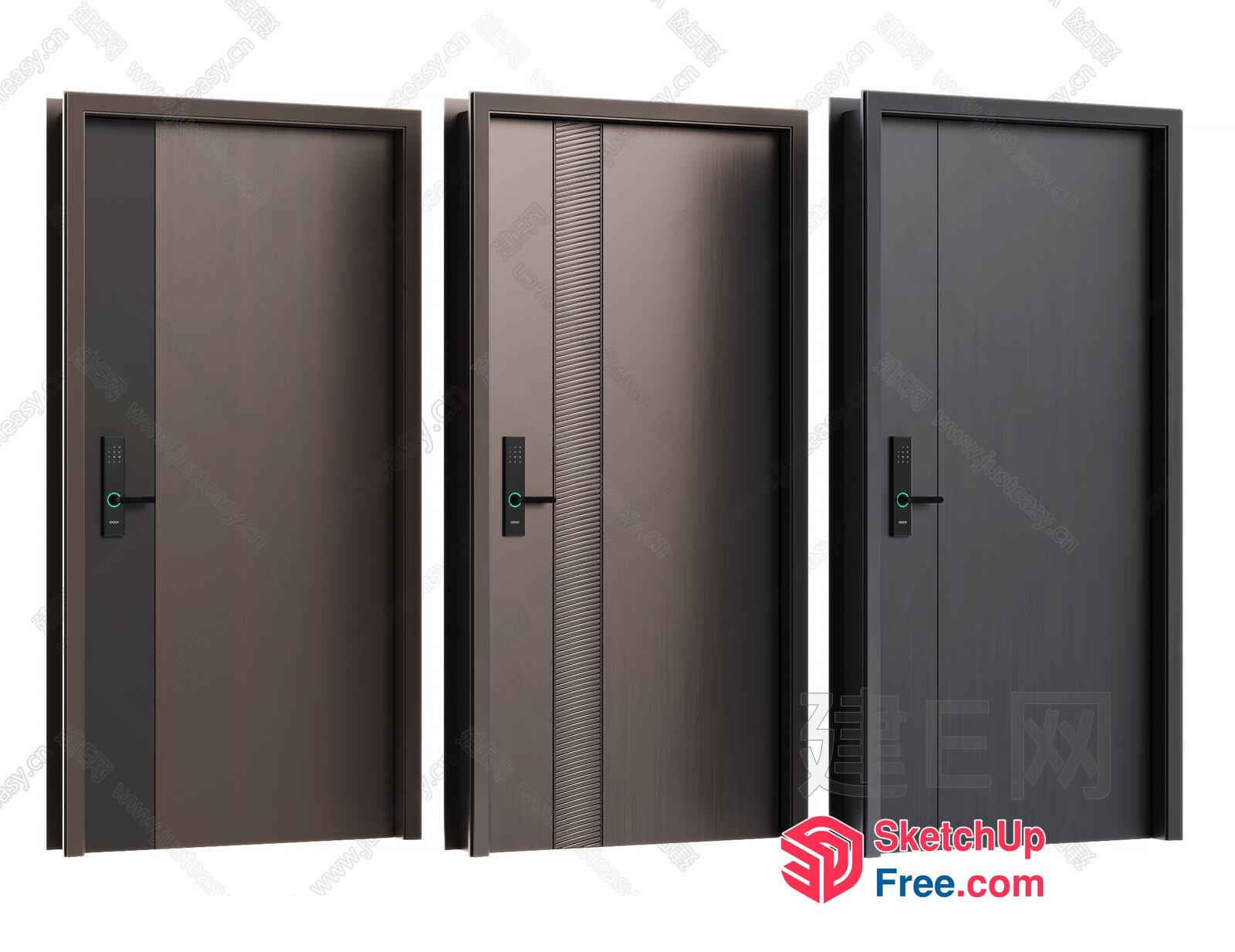 Three Doors In A Row 3D SketchUp File