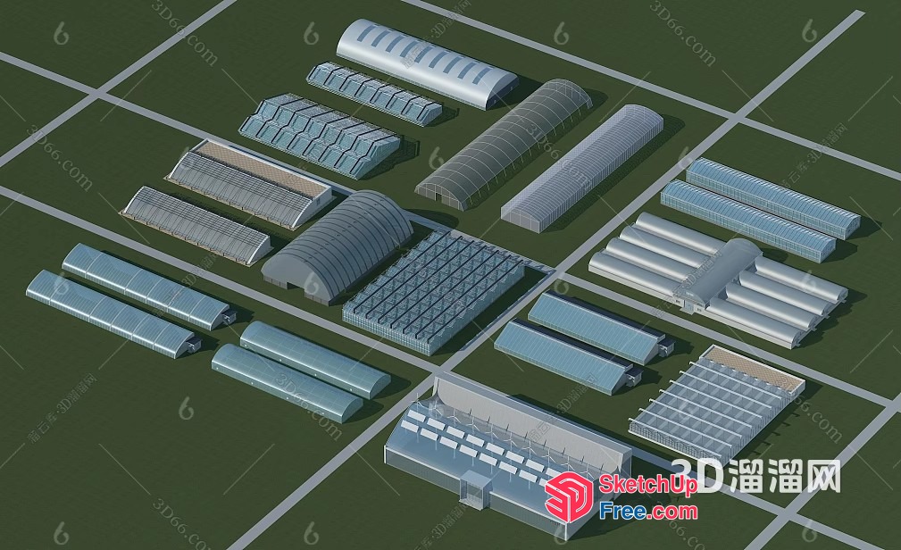 3D Industrial Park Building 3D SketchUp File