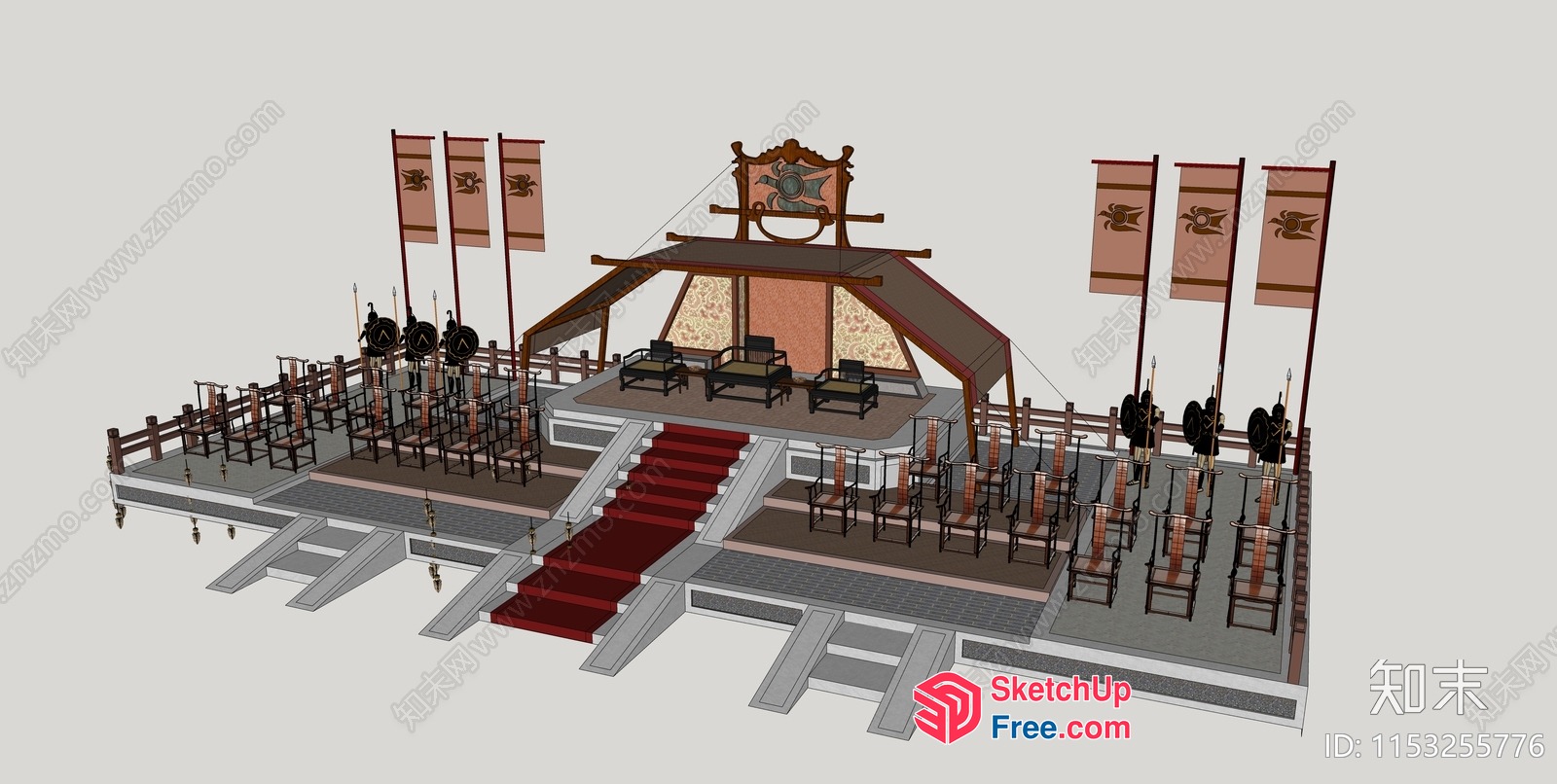 Ancient Chinese Temple Stage 3D SketchUp File
