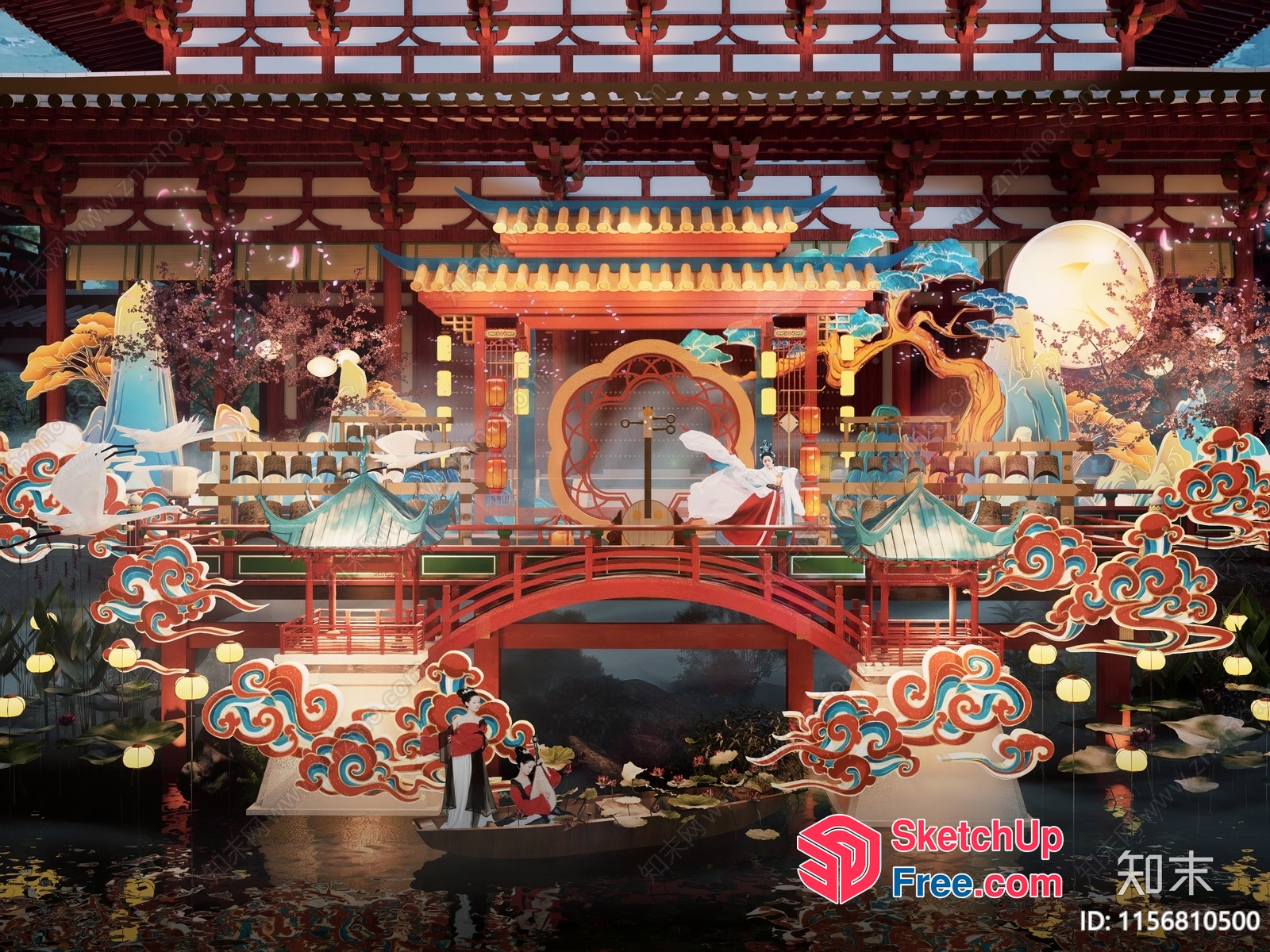 Traditional Chinese Architecture With Ornate Decorations 3D SketchUp File