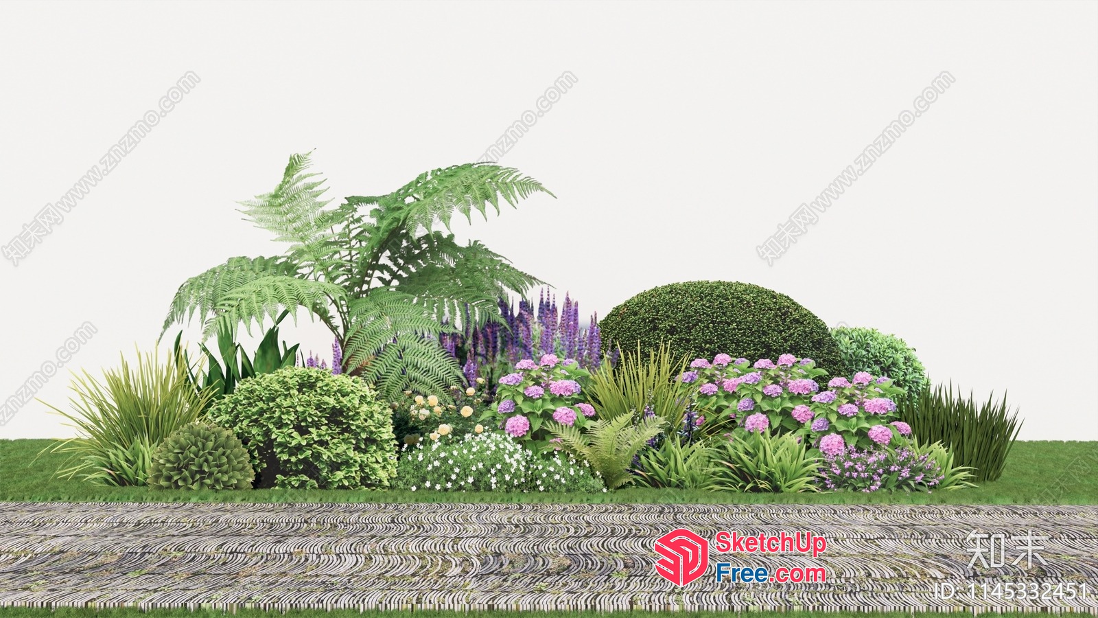 Exquisite Garden Arrangement With Vibrant Plants And Flowers 3D SketchUp File