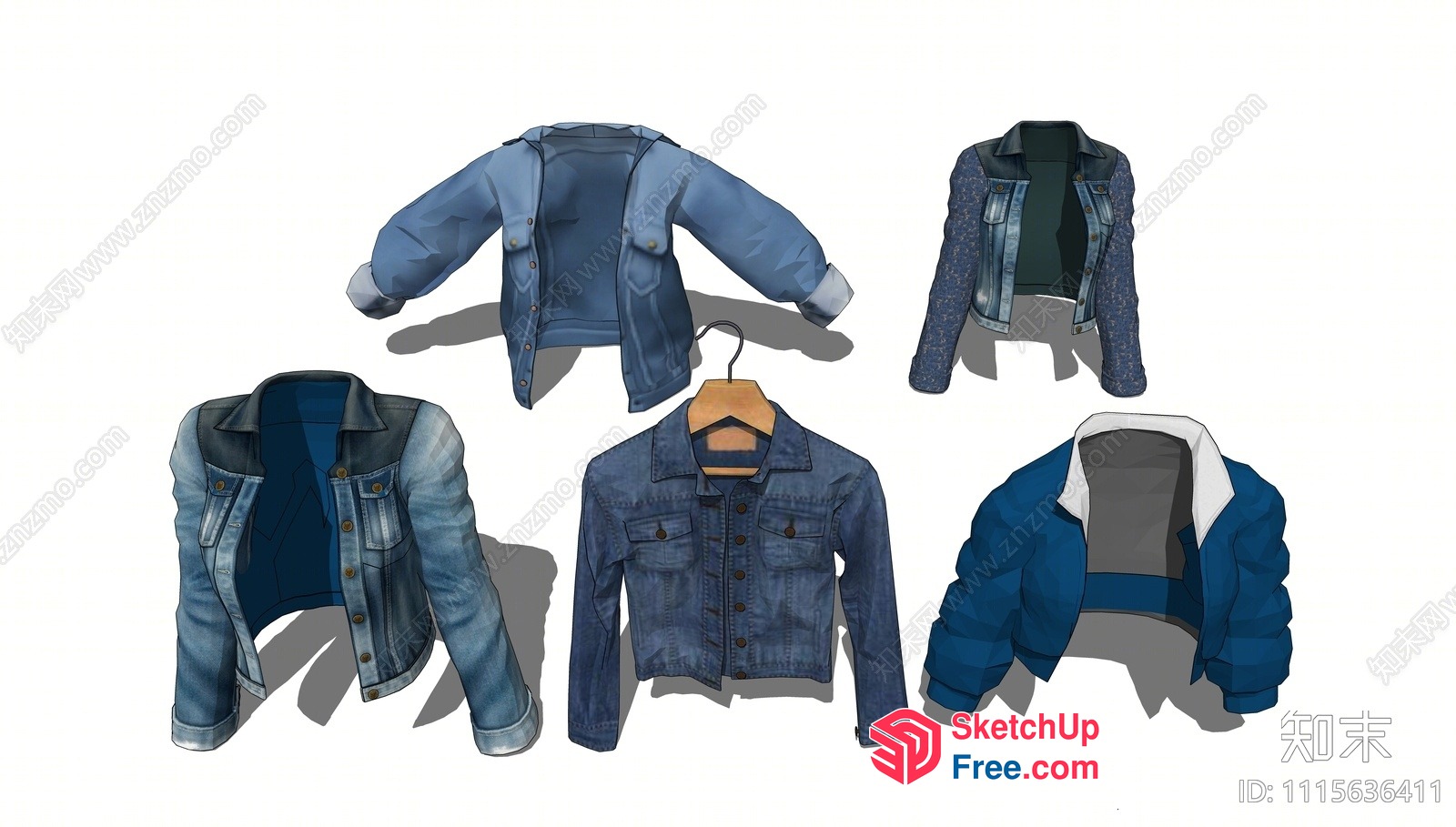 Denim Jacket Collection 3D SketchUp File