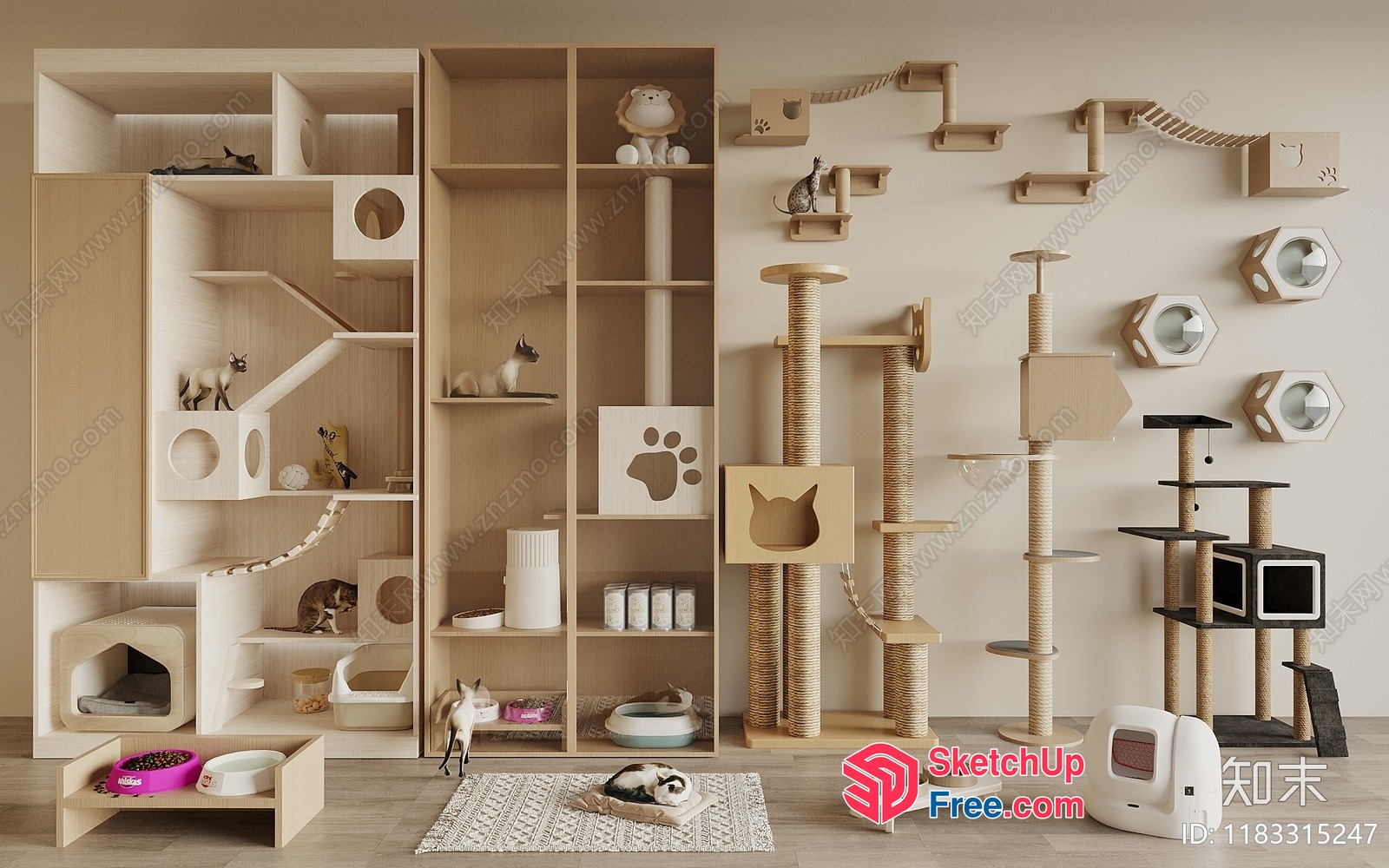 Modern Cat Condo And Staircase Design 3D SketchUp File