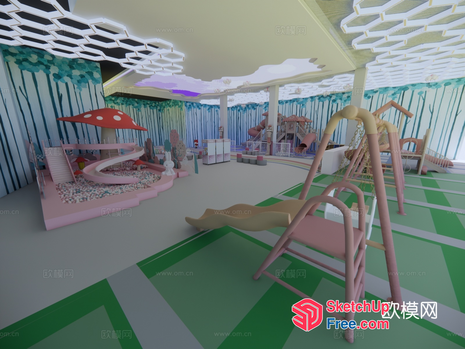 Whimsical Forest-Themed Playroom 3D SketchUp File