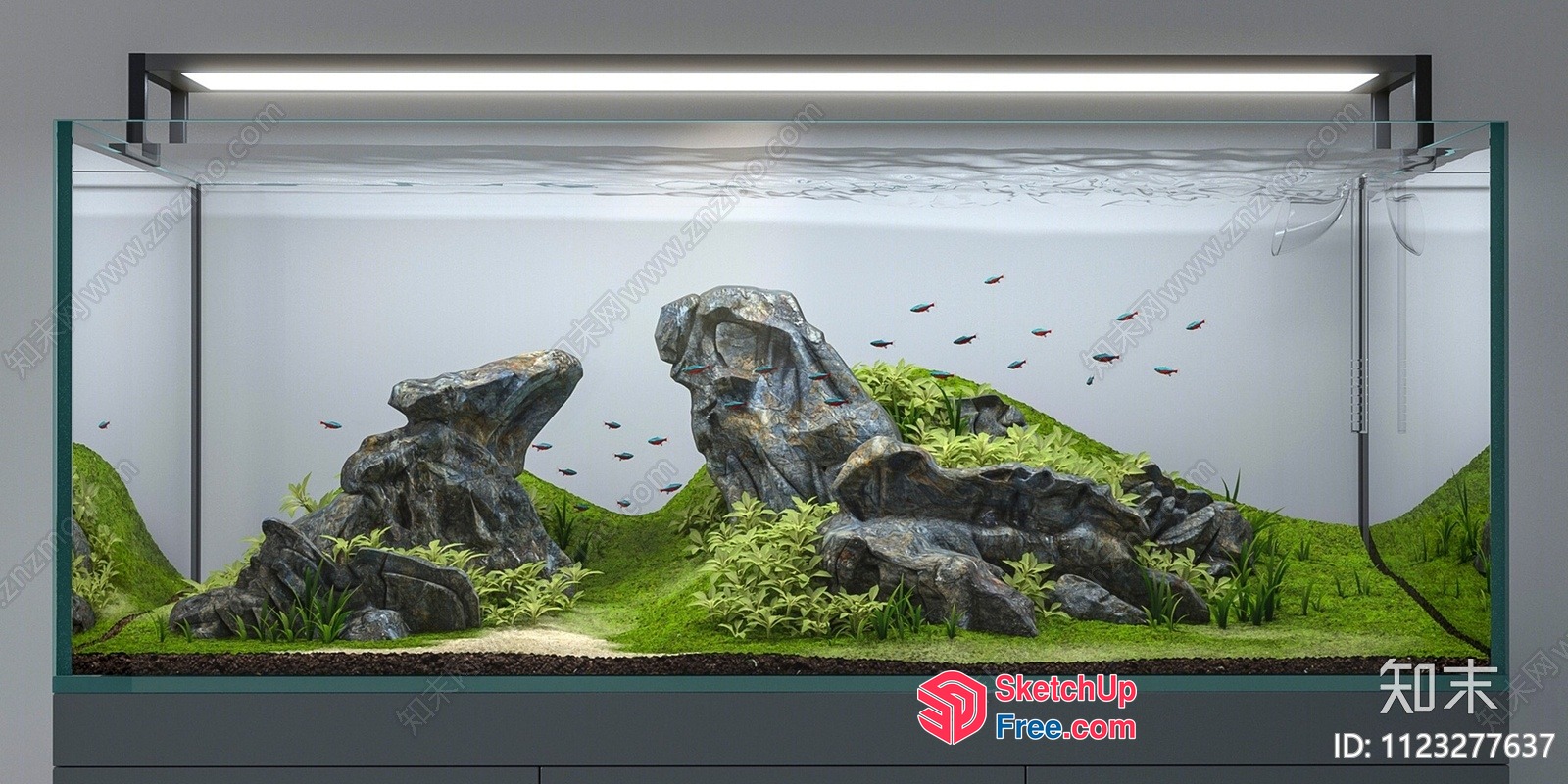 Serene Aquatic Oasis With Lush Greenery 3D SketchUp File