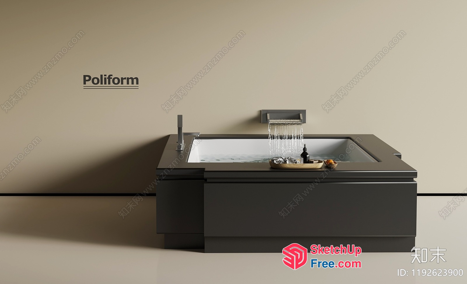 Modern Bathroom Sink With Faucet And Waterfall 3D SketchUp File