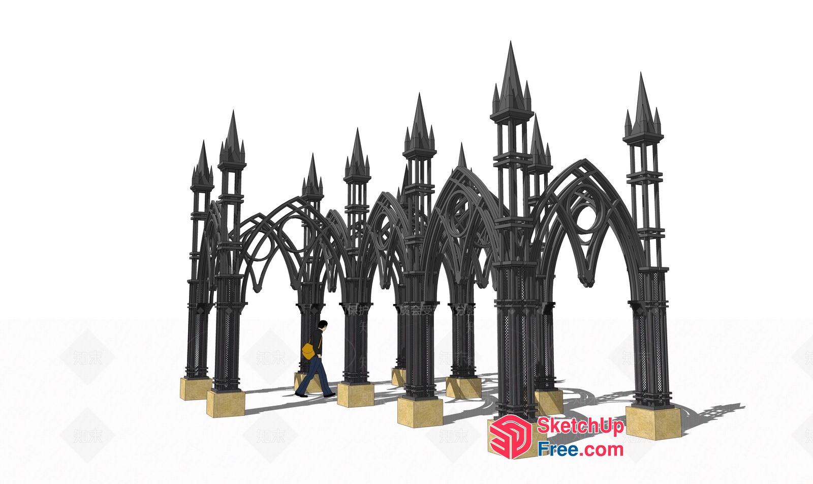 Gothic Pillars And Arches 3D SketchUp File