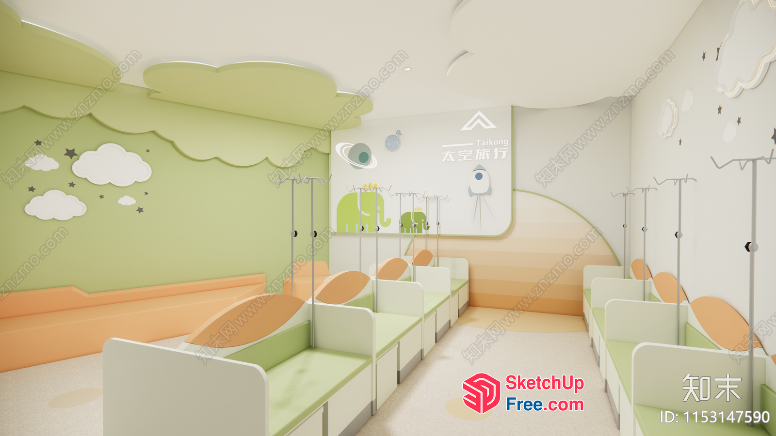 Colorful Children'S Hospital Room 3D SketchUp File