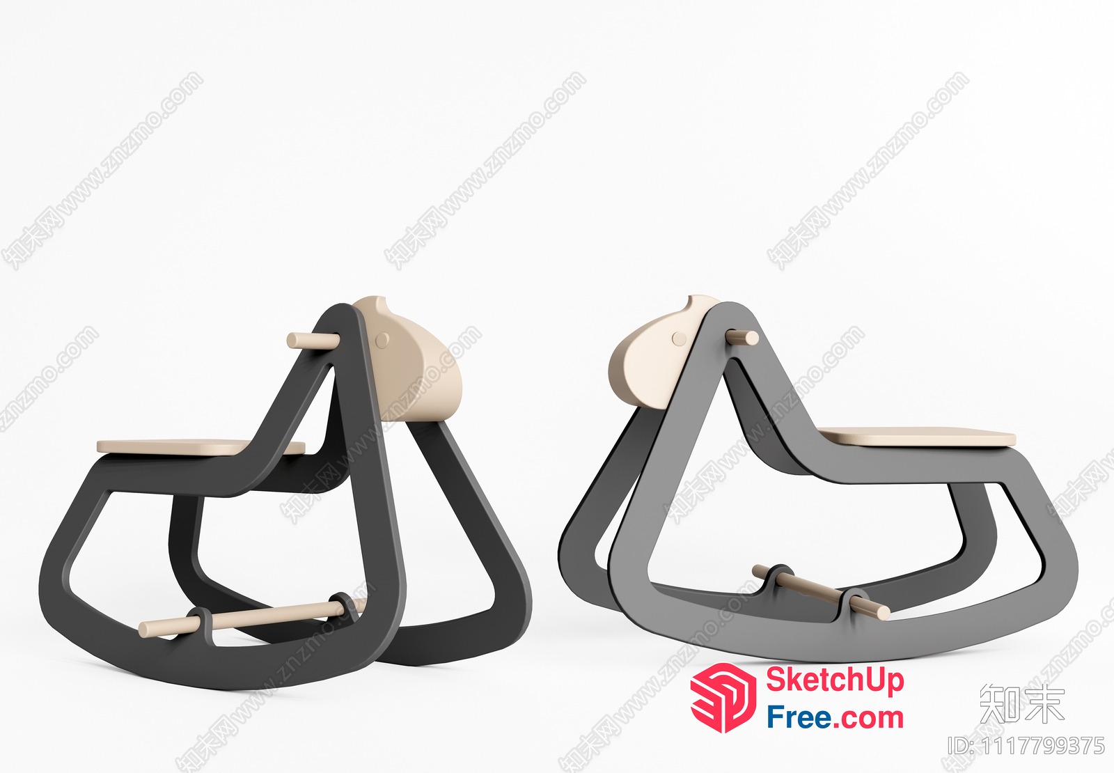 Modern Minimalist Rocking Chair Design 3D SketchUp File