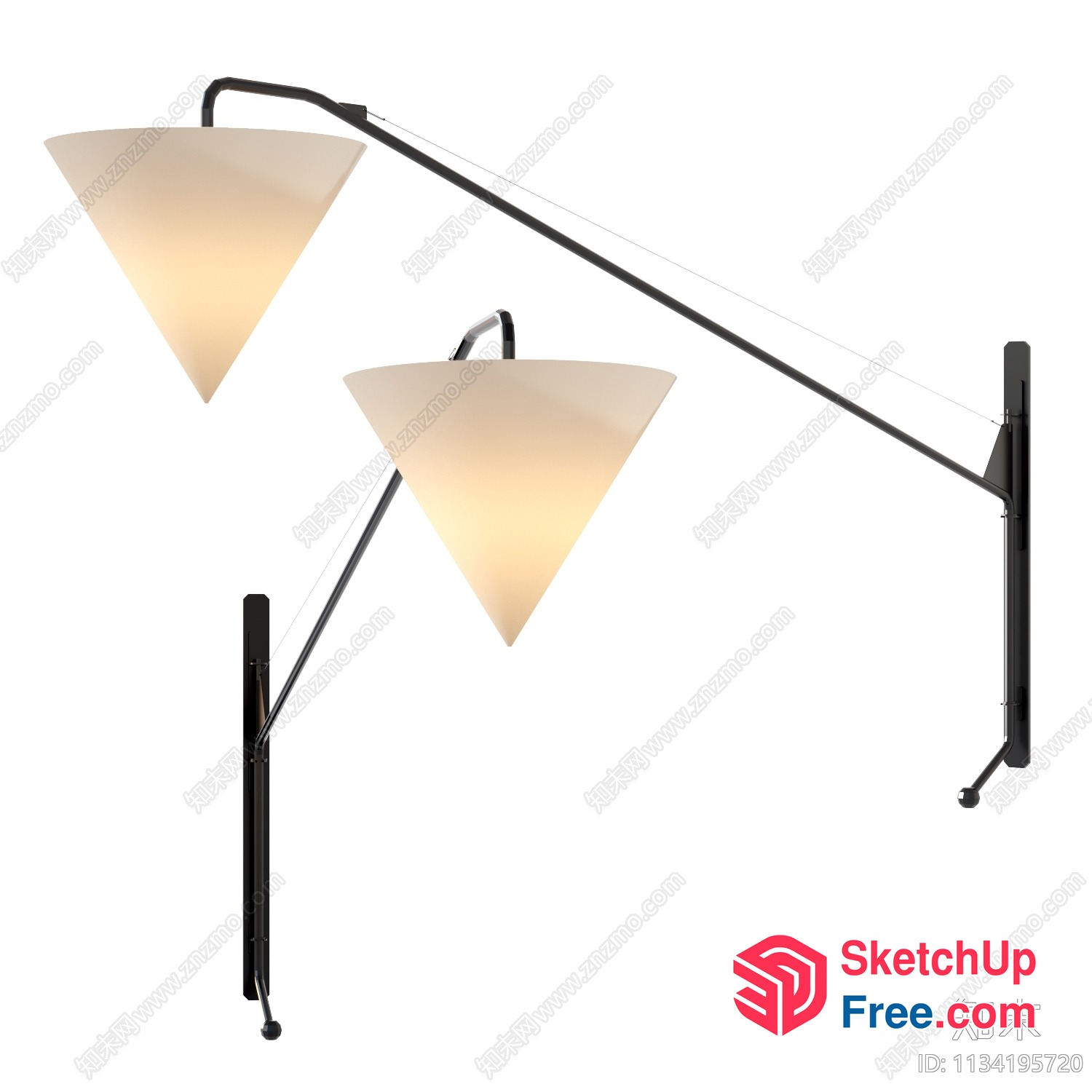 Wall-Mounted Lamps With Adjustable Arms 3D SketchUp File