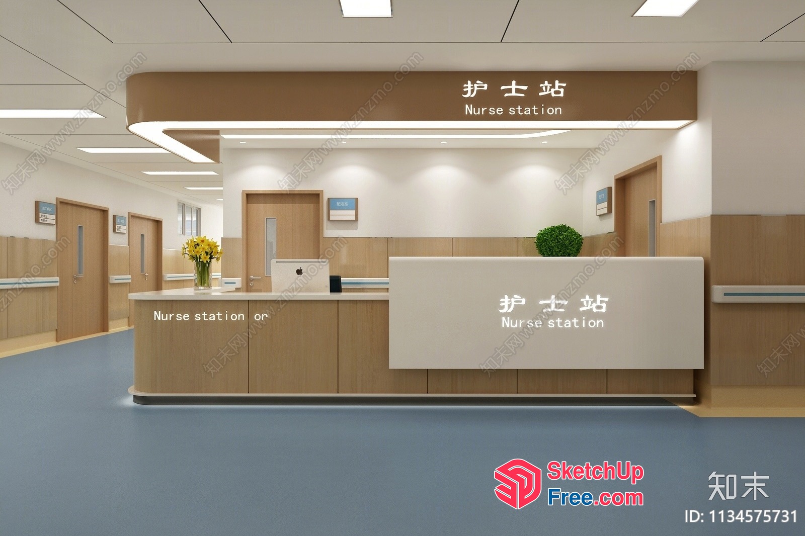 Hospital Reception Area 3D SketchUp File