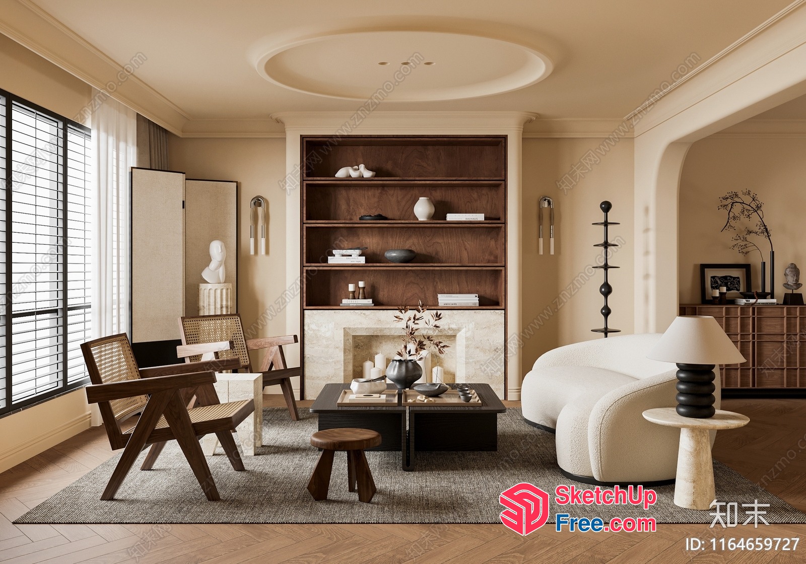 Elegant And Cozy Living Room 3D SketchUp File